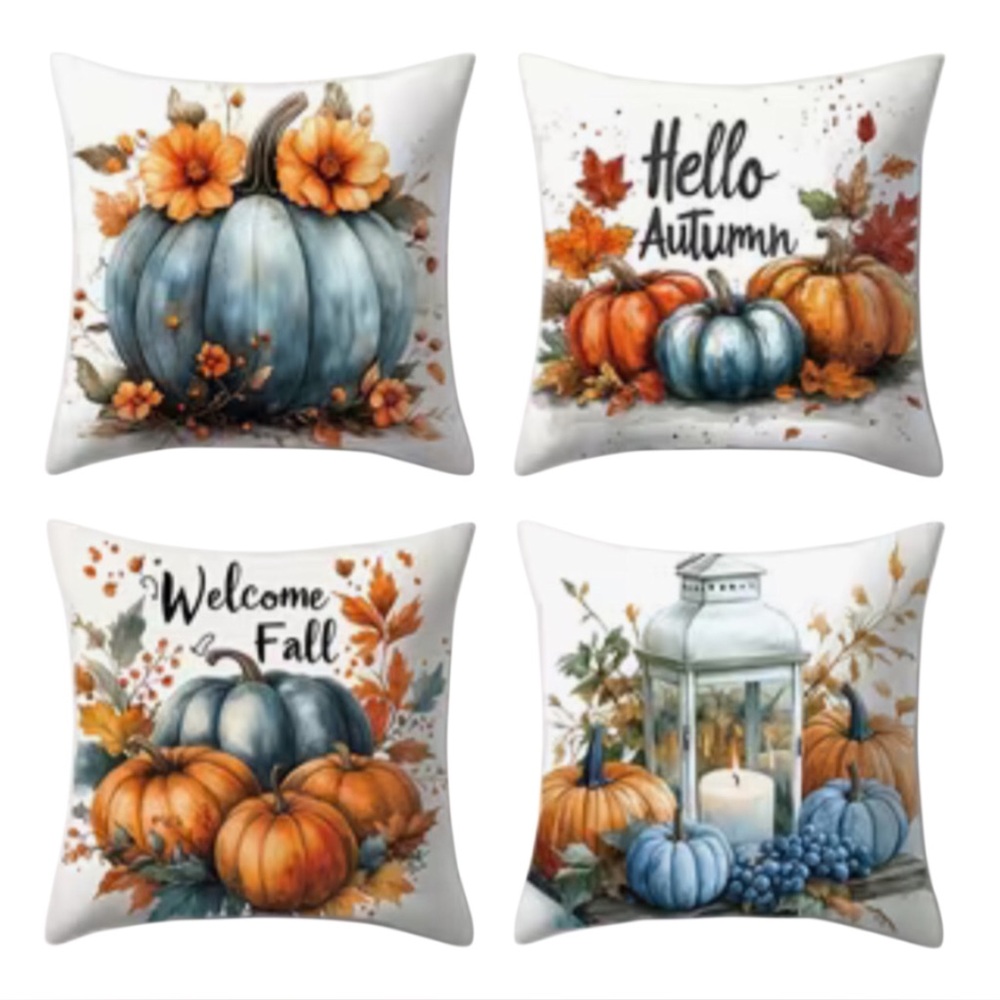 Autumn Fall Pumpkin Pillow Cover Set